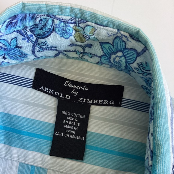 ARNOLD ZIMBERG striped floral shirt (#1j109) - Picture 2 of 4